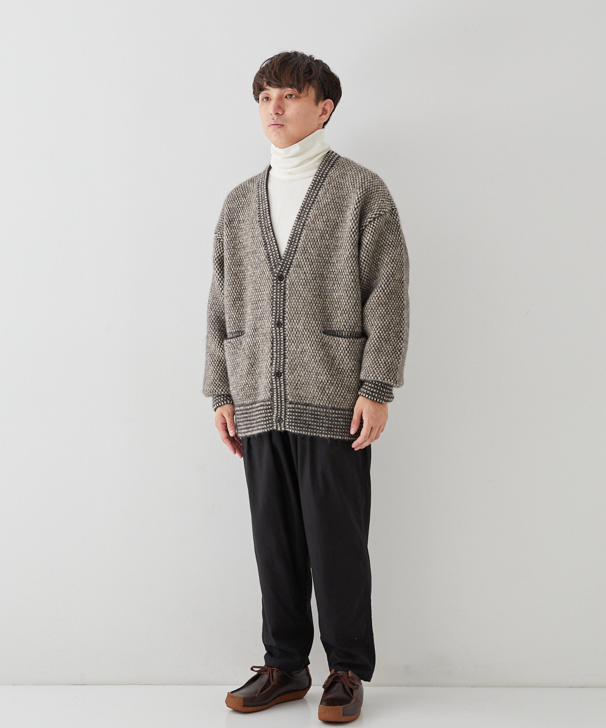 HERILLblurhms Alpaca Birds-eye Knit Cardigan - カーディガン