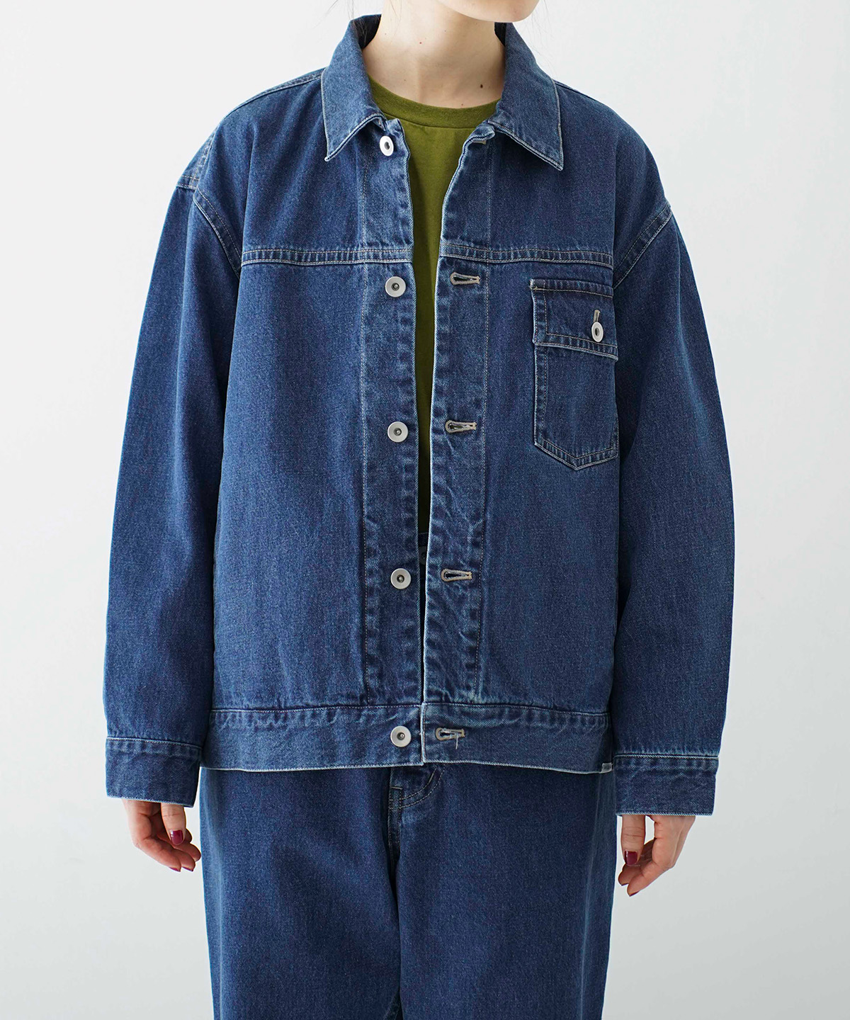 nestRobeネストローブUpcycleLino デニムジャケット コンフェクト upcyclelino デニムジャケット サイズ2 nestRobeネスト