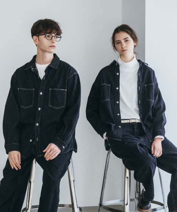 UpcycleLino] BASIC デニムシャツジャケット｜nest Robe / CONFECT