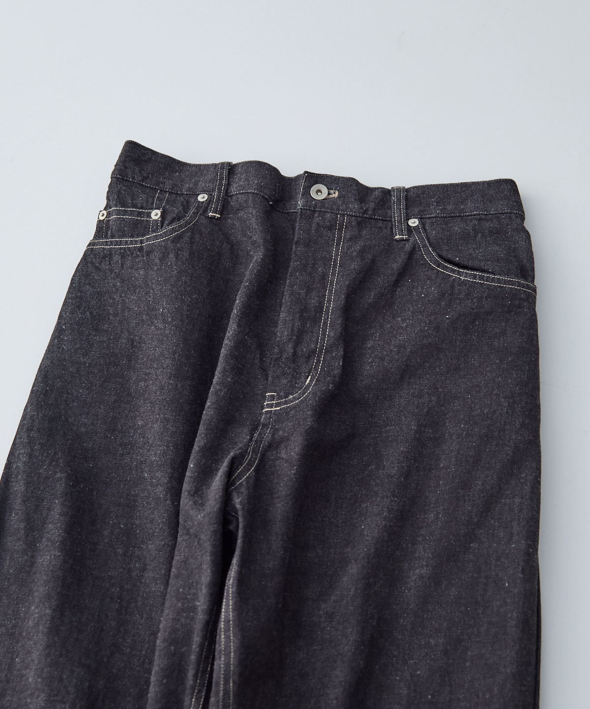 nest Robe UpcycleLino デニム 5ポケットテーパードパンツ UpcycleLino】BASIC ウール混デニム イージーパンツ｜nest Robe