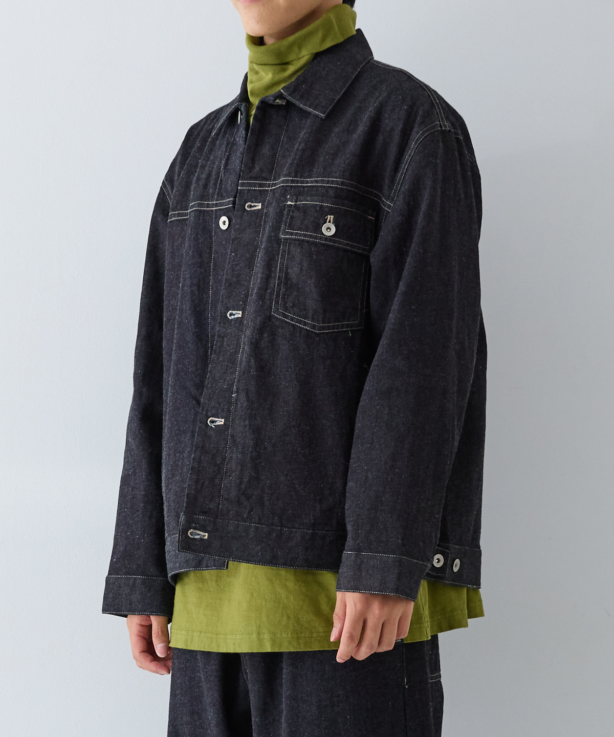 nestRobeネストローブUpcycleLino デニムジャケット UpcycleLino(アップサイクルリノ)」裁断くずから出来た新素材デニム