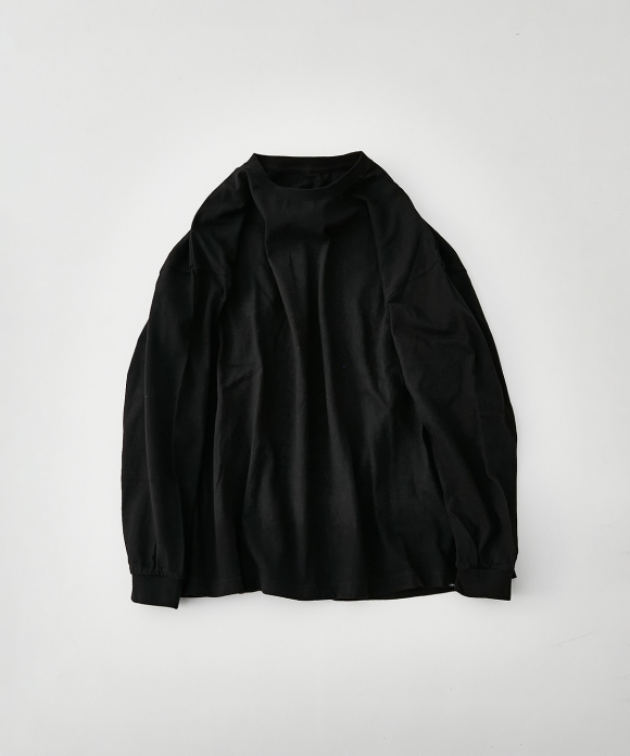 nest Robe 長袖Tシャツ FREE コットン ブラック アメリカンドライ天竺 BIG Tee｜nest Robe / CONFECT ONLINE SHOP