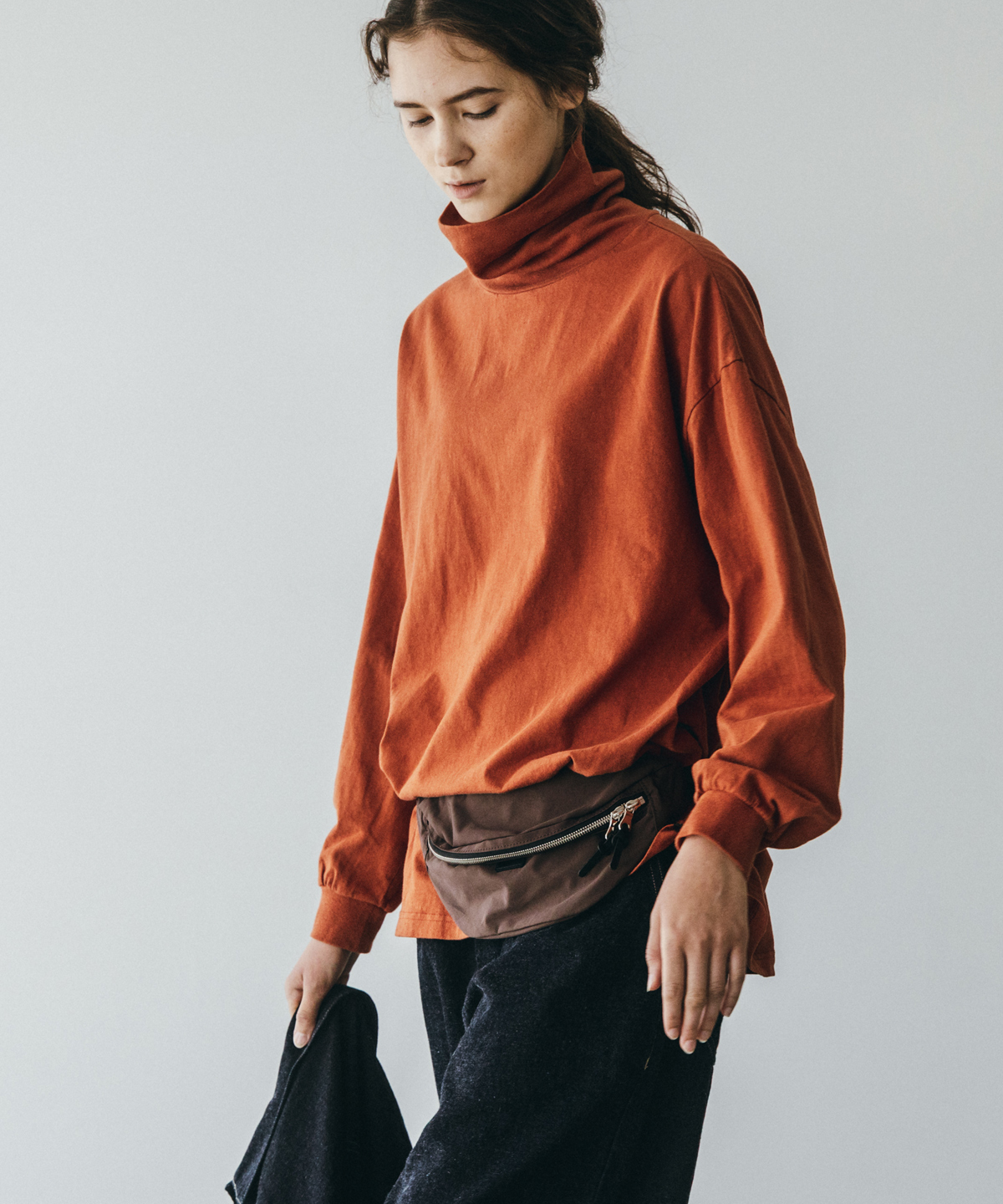 【UpcycleLino】BASIC 天竺長袖ビッグタートル　ネストローブ UpcycleLino】BASIC 天竺長袖ビッグタートル｜nest Robe
