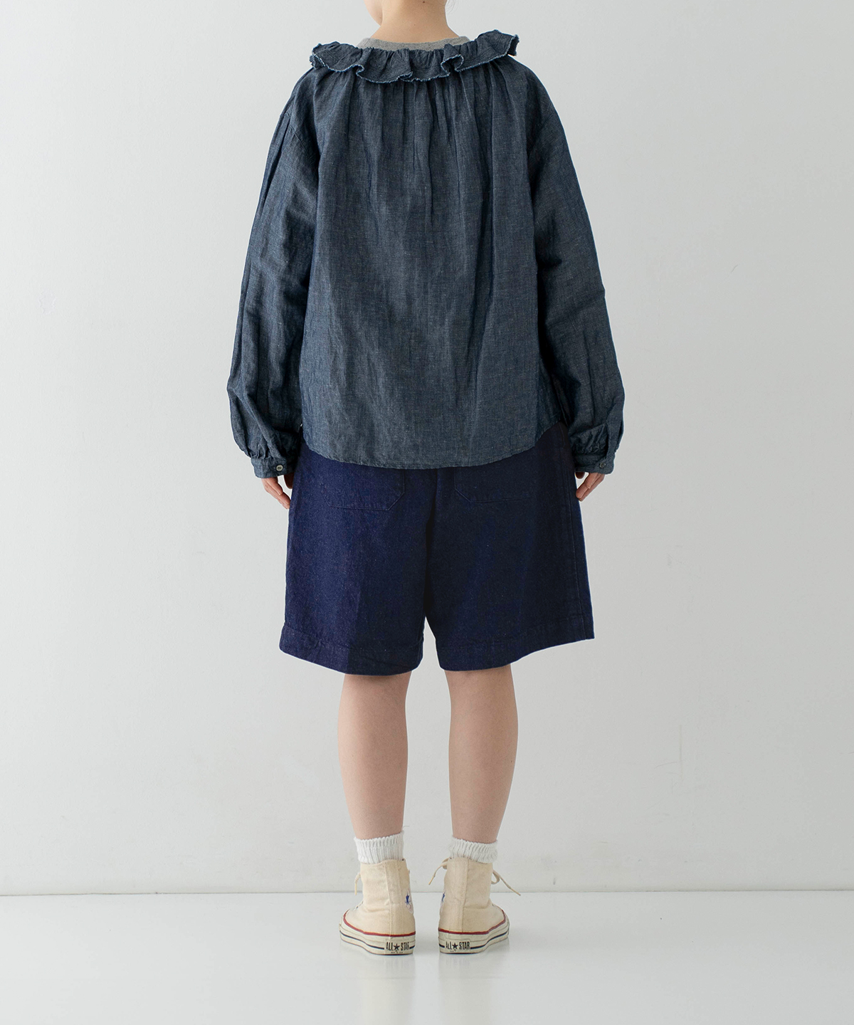 UpcycleLino] BASIC 9.5ozデニムイージーショーツ｜nest Robe