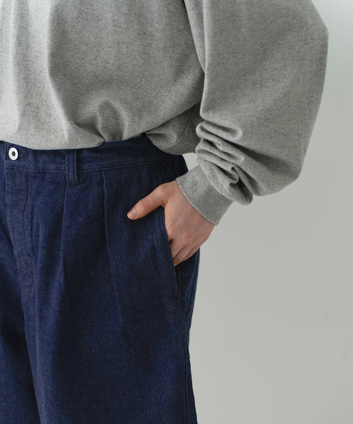 UpcycleLino] BASIC 9.5ozデニムイージーショーツ｜nest Robe