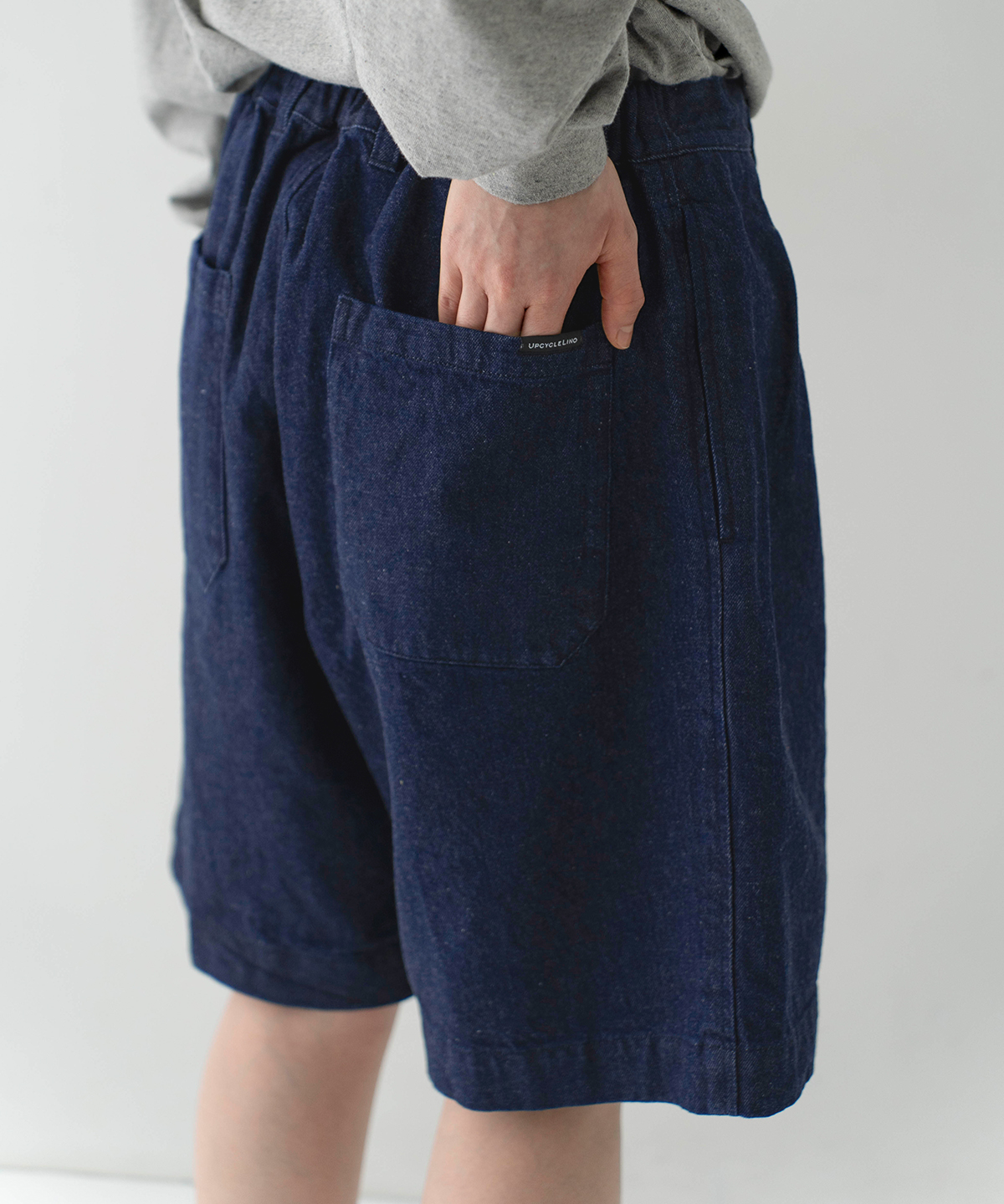 UpcycleLino] BASIC 9.5ozデニムイージーショーツ｜nest Robe