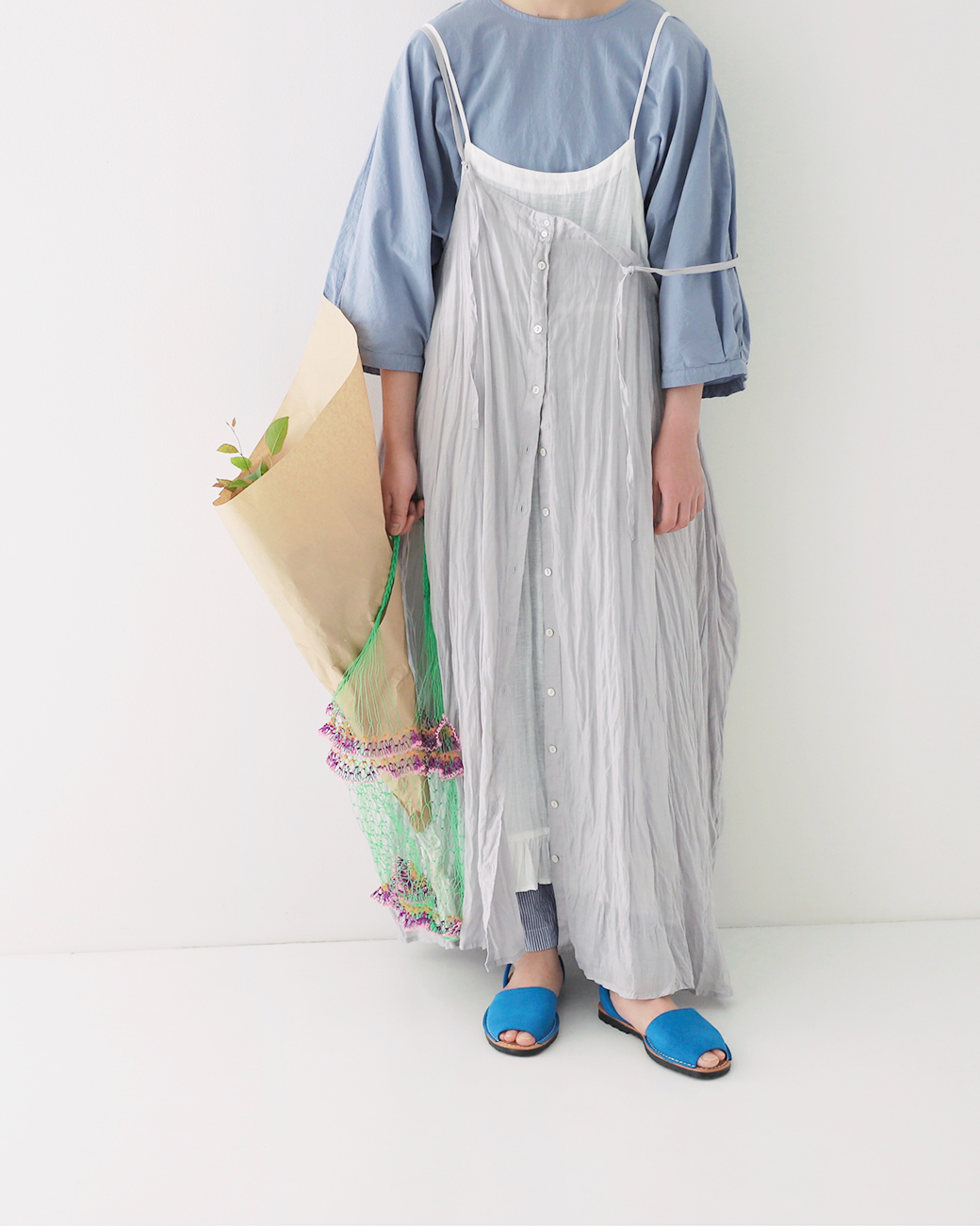 Crinkled Ramie Series Nest Robe Online Shop